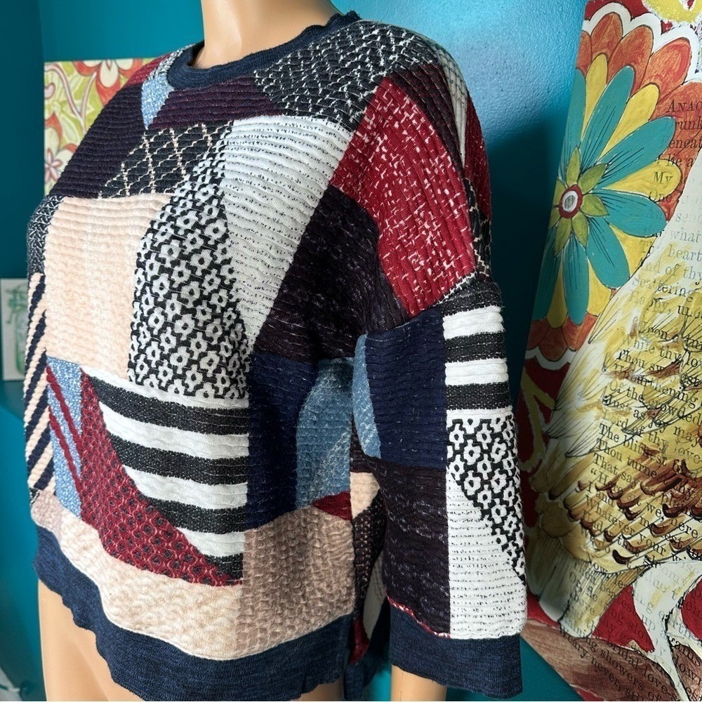 Zara Trafaluc Sweater Fall Winter Collection Patchwork - Picture 5 of 7